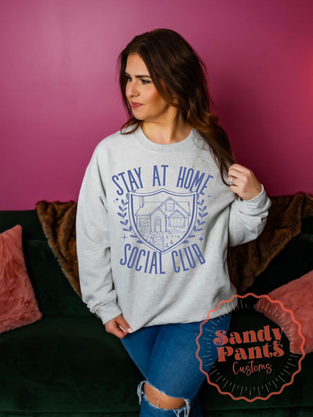 Stay At Home Social Club (gray and blue)