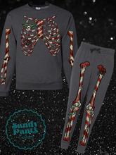 Load image into Gallery viewer, Candy Cane Skeleton Joggers
